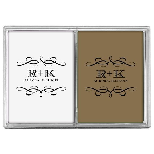 Courtyard Scroll with Initials Double Deck Playing Cards